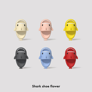 Women Men Summer Beach Shark Slippers Top Fins Charms Cartoon Pvc Cheese Clogs Charms Accessories Shoe Buckle Decoration