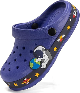 Kids Clogs Boys Girls Garden Shoes Unisex-Child Cartoon Slide Sandals with Pivoting Heel Straps