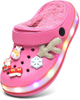 Fur Lined Toddler Clogs Kids Slippers Fuzzy Light up Sandals Boys Girls Garden Shoes Winter Warm Cartoon Slides Slip on Lightweight