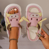 Four Seasons Universal Indoor Home Cow Linen Slippers Sandals Cute Cartoon Non-slip