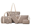 6pcs Underarm Luxury Designer Women Shopper Ladies Hand Bag Tote Multi Piece Set Multi-piece 