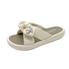 bow-tie rhinestone slippers women line outside wear flat leisure senior sense slippers