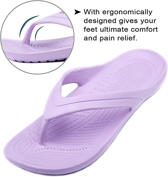 Women's Flip Flops Soft Lightweight Sandals for Women Anti Slip Casual Slippers Shower Beach Pool Bathroom Flat Slides Shoes