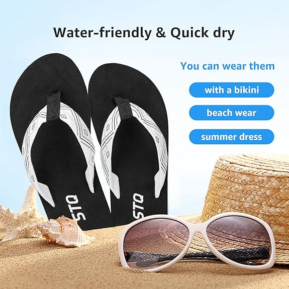 Womens Quick Dry Flip Flops丨Arch Support Thong Sandals