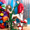 Santa Slippers Secret Santa Gift Funny Holiday Slippers for Men Women & Kids 3 Sizes: S, M, L Gag Gift