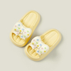 Children Girls Wearing Soft Soled Slippers Outside Cute Bow Anti Slip Bathroom Slippers Contrast Color Kid Slippers