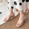 Thick Heel Shoes Customizable Logo Outer Wear Pumps Women Sandals Slippers