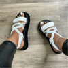 sandal 2024 summer sandals for women flat sandals cross-border solid color foreign trade plus-size shoes thick sole rope Europe Beautiful