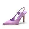 High heels women's slender heels autumn new satin blue pointy single shoes back trip strap with skirt wrapped head women's sandals