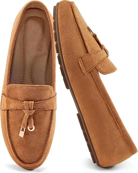 Loafers for Women Slip On Shoes， Casual Comfortable Penny Loafers Ladies Dressy Walking Flats for Business Work Office