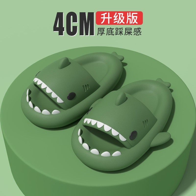 Cartoon Shark Slides Slippers Women Summer Sandals Men Clappers Shark Flip Flops Soft EVA Outdoor Home Slipper Beach Shoes