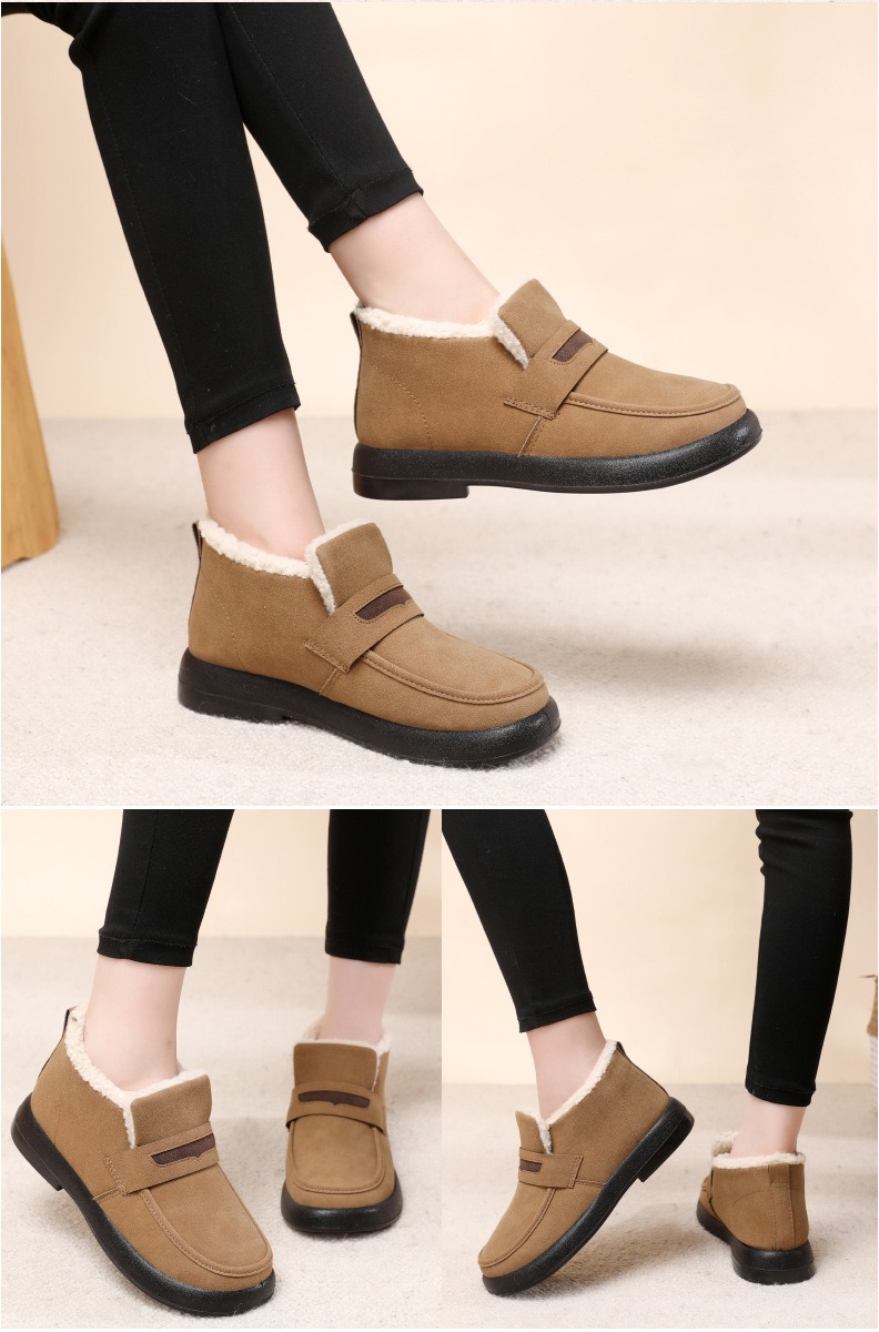 Woman Flats Round Toe Casual Female Sneakers Slip-on Loafers Winter Fur Retro Slip on New Shoes