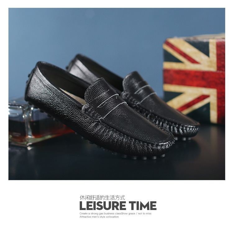 Genuine Leather Men Casual Shoes Luxury Brand Mens Loafers Moccasins Breathable Slip on Black Driving Shoes