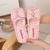 Women Summer Casual Slides Comfortable Flax Slippers Bow Linen Indoor Shoes Platform Sandals Ladies 