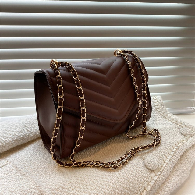 Vintage Rivet Chain Small Shoulder Bags For Women Designer Handbag Flap PU Leather Square Crossbody Bag 