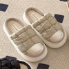 Cream puff Home Household Women Cotton and Linen Slipper Four Seasons Thick-soled Indoor Living 