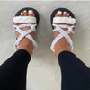 sandal 2024 summer sandals for women flat sandals cross-border solid color foreign trade plus-size shoes thick sole rope Europe Beautiful