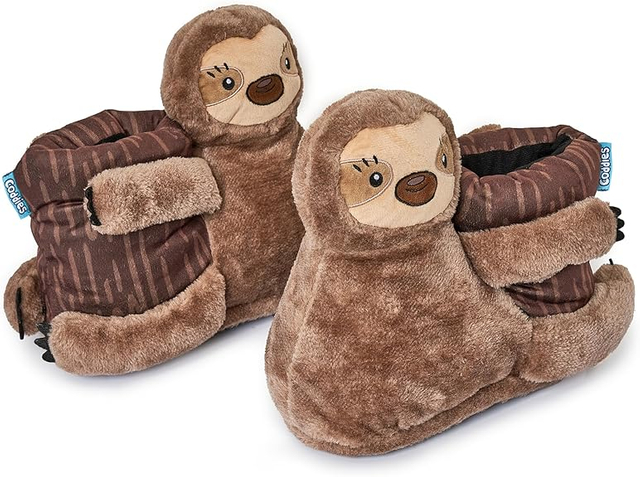 Little animals cute soft thick cotton winter bathroom warm Sloth Slippers Funny Plush Shoes for Men, Women & Kids