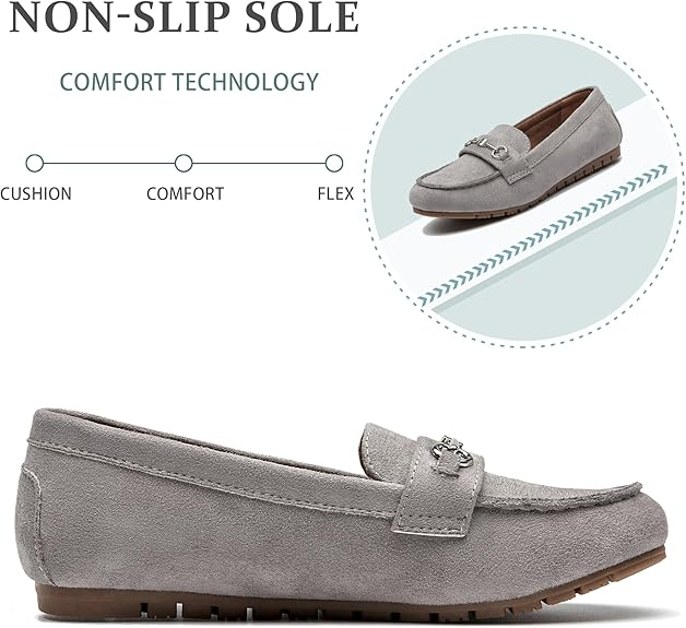 Women's Wide Loafers Shoes Cute Dressy Shoes Ladies Comfort Slip Ons Work Shoes