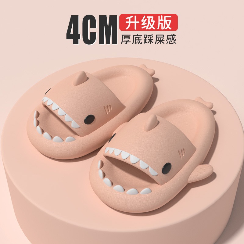 Cartoon Shark Slides Slippers Women Summer Sandals Men Clappers Shark Flip Flops Soft EVA Outdoor Home Slipper Beach Shoes
