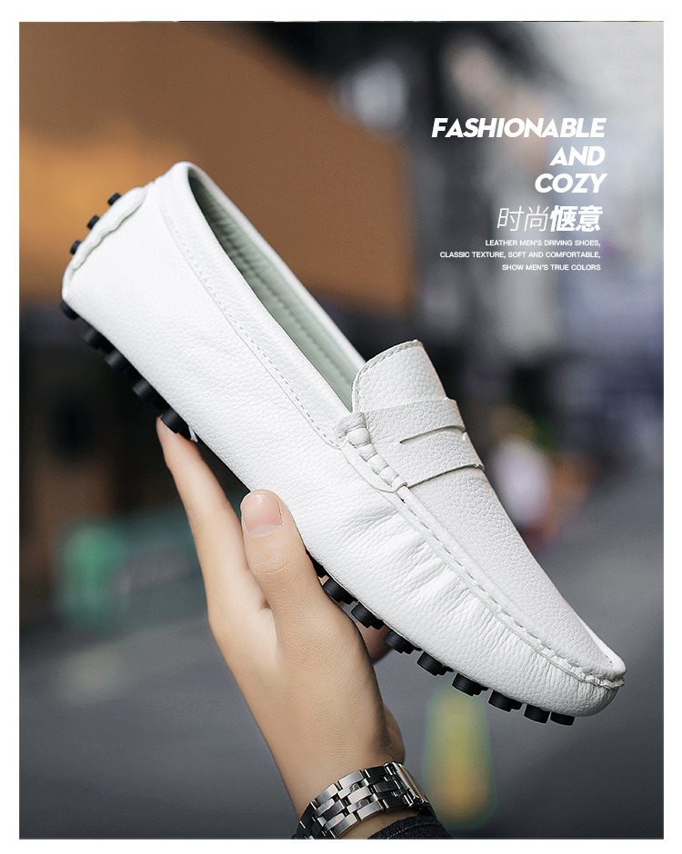 Genuine Leather Men Casual Shoes Luxury Brand Mens Loafers Moccasins Breathable Slip on Black Driving Shoes