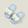 Children Girls Wearing Soft Soled Slippers Outside Cute Bow Anti Slip Bathroom Slippers Contrast Color Kid Slippers