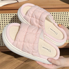 Cream puff Home Household Women Cotton and Linen Slipper Four Seasons Thick-soled Indoor Living 