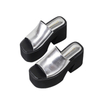 Fashion Waterproof Platform Fish Mouth Leather High Heel Sandals Summer Women's Slippers