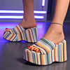 Women Platform Beach Slippers High Heels Wedges Sandals Summer Shoes New Women Shoes Thick Slides