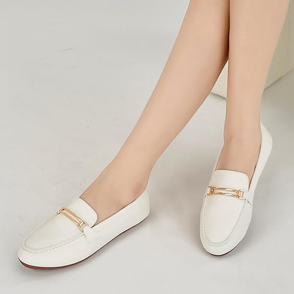 Penny Loafers for Women Comfortable - Dress Casual Slip On Flat Shoes for Walking Business Work Driving Office