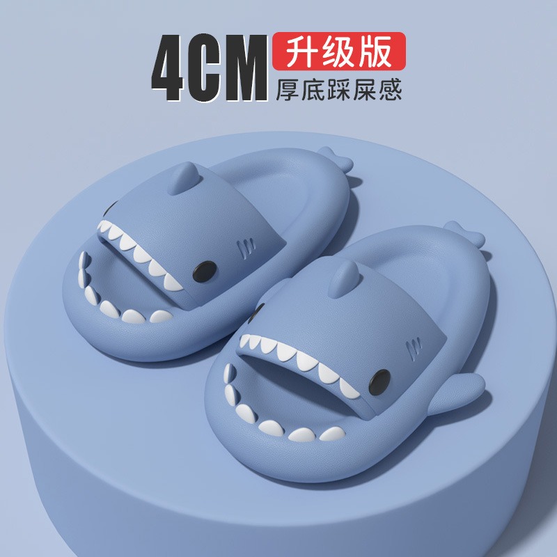 Cartoon Shark Slides Slippers Women Summer Sandals Men Clappers Shark Flip Flops Soft EVA Outdoor Home Slipper Beach Shoes
