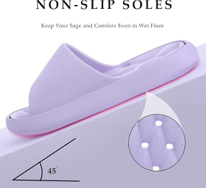 Quick Drying Shower Shoes Men Lightweight Shower Slippers with Drain Hole Soft Women Bathroom Slippers for Gym, Spa, Pool Anti-Slip Shower Shors Home Bathing Slipper Sandals