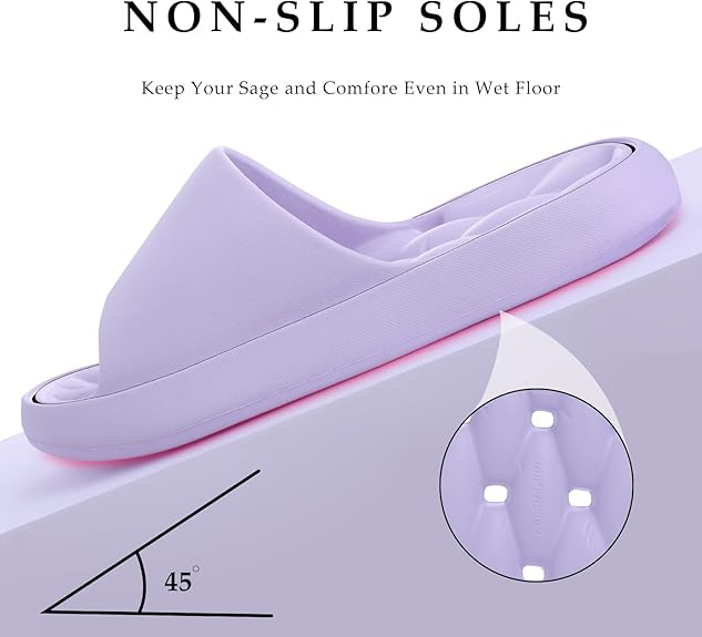 Quick Drying Shower Shoes Men Lightweight Shower Slippers with Drain Hole Soft Women Bathroom Slippers for Gym, Spa, Pool Anti-Slip Shower Shors Home Bathing Slipper Sandals