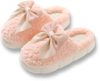 Bow Slipper for Home Bedroom Thick Sole Indoor Cute Fuzzy Footwear for Spring/Fall/Winter Holiday Season
