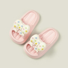 Children Girls Wearing Soft Soled Slippers Outside Cute Bow Anti Slip Bathroom Slippers Contrast Color Kid Slippers