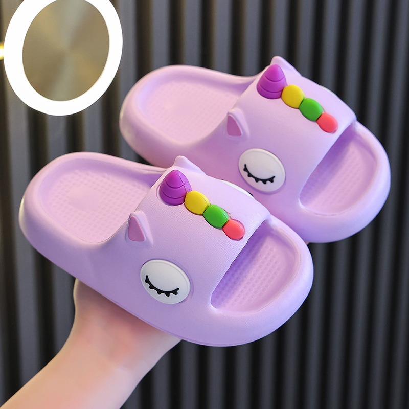 Summer Cartoon Children's Slippers Girl boy Unicorn Slipper Kids Cute Indoor Home Bathroom Shoes