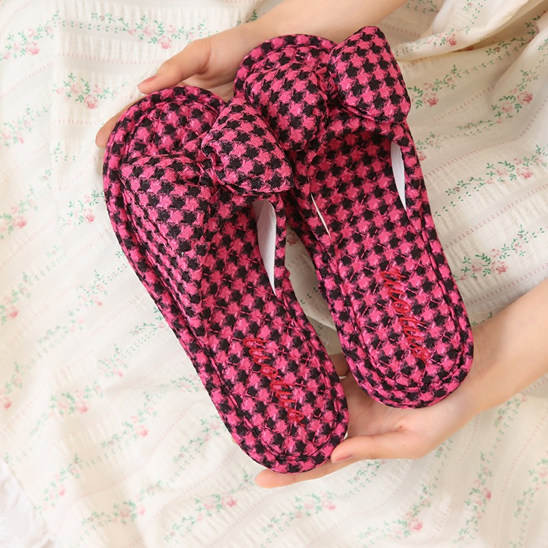 Women Summer Flax Slippers,Casual Flax Slippers,Comfortable Flax Slippers,Bow Flax Slippers,Indoor Flax Slippers