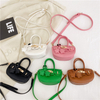 Girls Leather Shoulder Bag Solid Color Mini Fashion Bag for Kids Party 