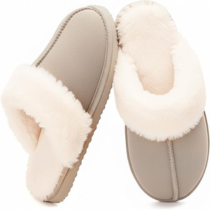 Fuzzy Slippers for Women Cozy Faux Fur House Shoes Winter Warm Memory Foam Slippers for Indoor and Outdoor