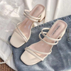 Thick Heel Shoes Customizable Logo Outer Wear Pumps Women Sandals Slippers