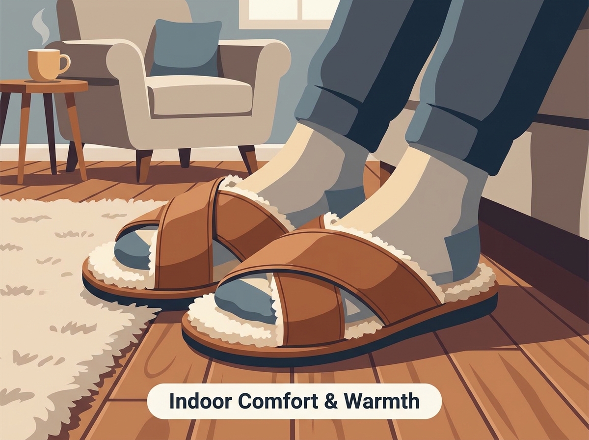 A stylish and comfortable indoor warm slipper featuring a plush design