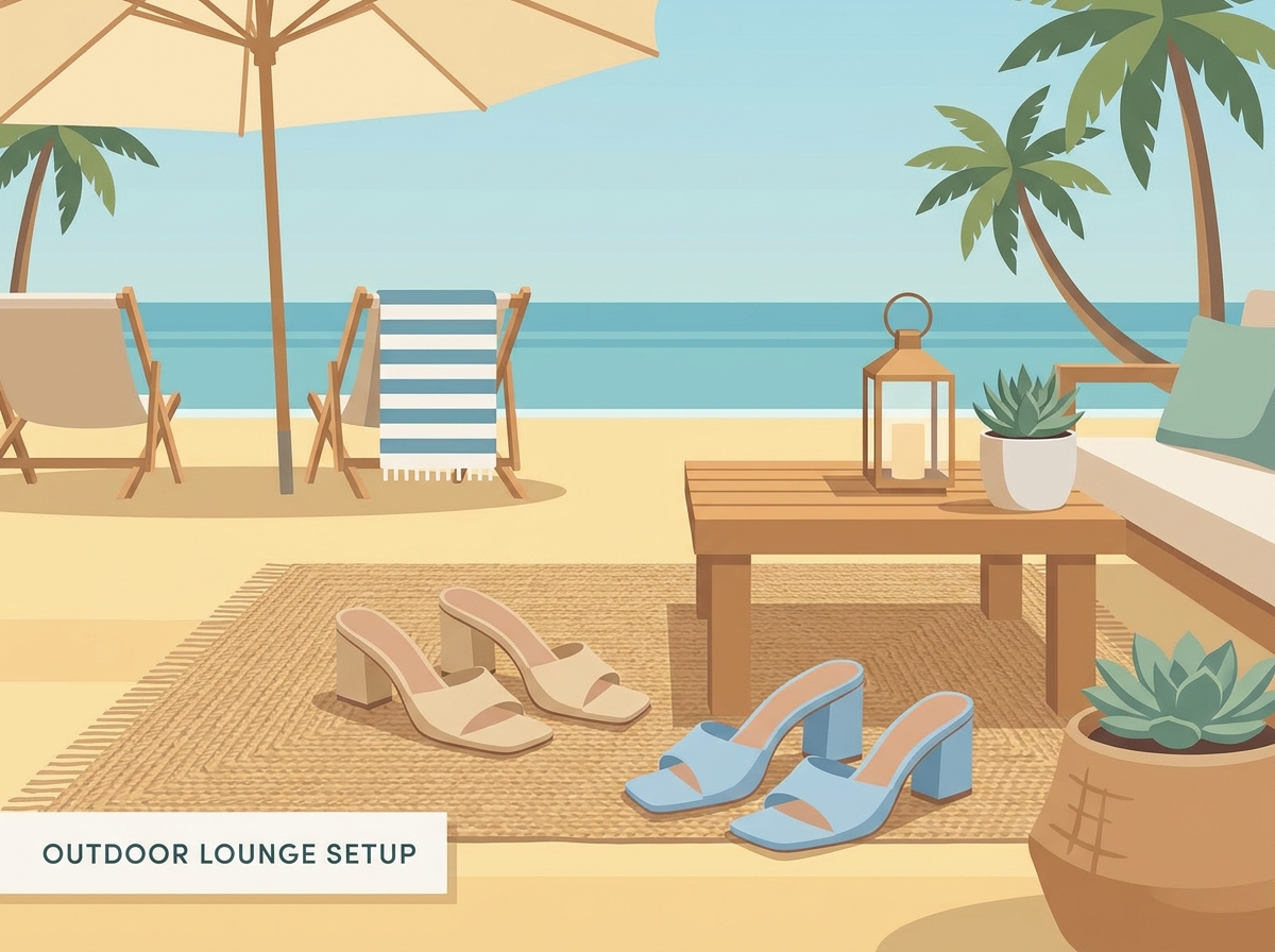 Modern outdoor beach decor trends featuring integrated design elements