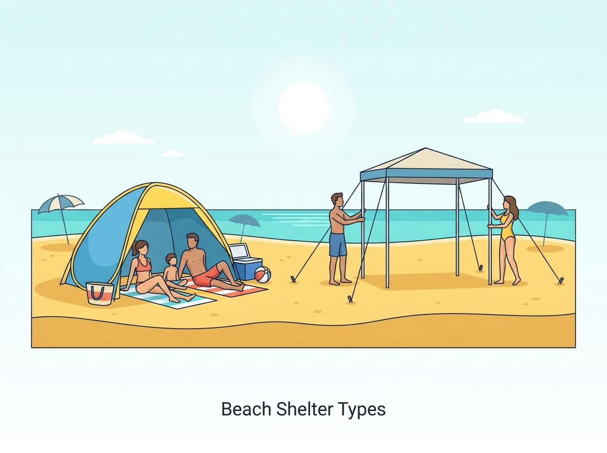 A beautiful outdoor beach setting with a comfortable shelter and relaxing atmosphere