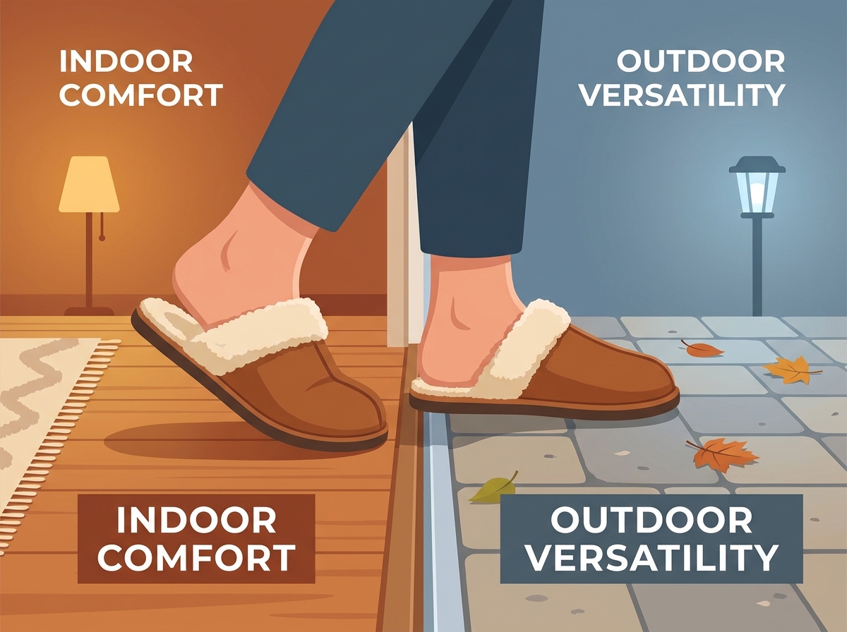 A comfortable indoor warm slipper designed for autumn and winter use